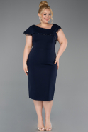 Midi Navy Blue Plus Size Cocktail Dress ABK2632