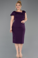 Midi Purple Plus Size Cocktail Dress ABK2632