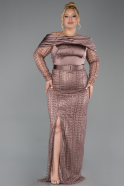 Long Copper Beaded Oversized Evening Dress ABU6187