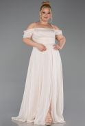 Long Beige Formal Plus Size Dress ABU6185