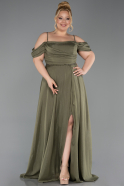 Long Olive Drab Formal Plus Size Dress ABU6185
