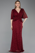 Burgundy Long Plus Size Evening Gown ABU4542