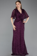 Purple Long Plus Size Evening Gown ABU4542