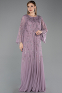 Long Lavender Chiffon Plus Size Evening Gown ABU6176