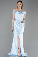 Light Blue Long Satin Evening Dress ABU5976
