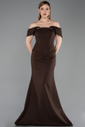 Brown Long Evening Dress ABU6002