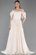 Long Beige Evening Dress ABU6191