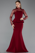 Long Burgundy Plus Size Evening Dress ABU6195