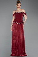 Long Burgundy Chiffon Evening Dress ABU6203
