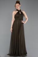 Olive Drab Long Plus Size Evening Dress ABU3253