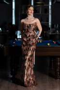 Long Copper Scaly Evening Dress ABU6202
