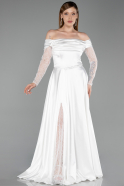 Long White Evening Dress ABU6219