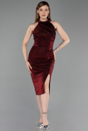 Midi Burgundy Cocktail Dress ABK2635