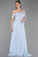 Long Light Blue Chiffon Evening Dress ABU6221