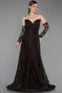 Long Brown Dantelle Evening Dress ABU6229