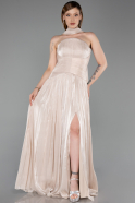 Long Beige Chiffon Evening Dress ABU6635