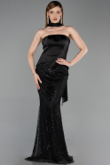 Long Black Beaded Evening Dress ABU6234