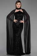 Long Black Beaded Evening Dress ABU6236