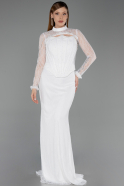 Long White Dantelle Evening Dress ABU6207
