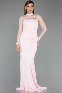 Long Powder Color Dantelle Evening Dress ABU6207