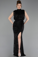 Long Black Scaly Evening Dress ABU2752