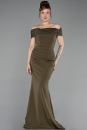 Long Olive Drab Evening Dress ABU6217
