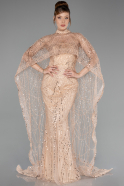 Long Gold Beaded Evening Dress ABU6220