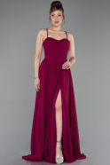 Long Plum Chiffon Prom Gown ABU6223