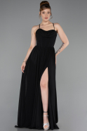 Long Black Chiffon Prom Gown ABU6223