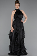 Long Black Chiffon Prom Gown ABU6227
