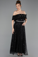 Midi Black Beaded Cocktail Dress ABK2639