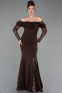 Long Brown Mermaid Evening Gown ABU6235