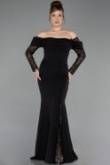 Long Black Mermaid Evening Gown ABU6235