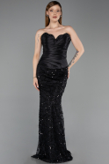 Long Black Scaly Evening Dress ABU6242