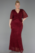 Burgundy Long Plus Size Evening Gown ABU4542