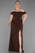 Long Brown Plus Size Prom Dress ABU6246