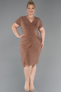 Midi Gold Plus Size Cocktail Dress ABK2641
