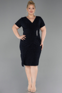 Midi Navy Blue Plus Size Cocktail Dress ABK2641