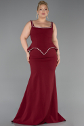 Long Burgundy Plus Size Evening Dress ABU6248