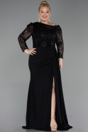 Long Black Formal Plus Size Dress ABU6213