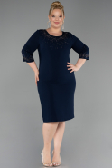 Midi Navy Blue Plus Size Cocktail Dress ABK2648