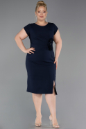 Midi Navy Blue Plus Size Cocktail Dress ABK2649
