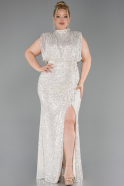 Mink Long Scaly Plus Size Evening Dress ABU3115