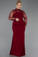Long Burgundy Plus Size Evening Dress ABU6195