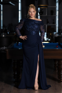 Long Navy Blue Formal Plus Size Dress ABU6213