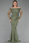 Long Olive Drab Evening Dress ABU6273