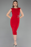 Midi Red Evening Dress ABK2653