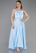 Midi Light Blue Satin Evening Dress ABK2657