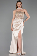 Long Gold Satin Evening Dress ABU6276