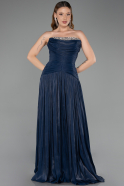 Long Navy Blue Chiffon Evening Dress ABU6277
